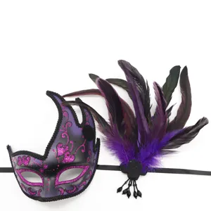 Halloween feather masquerade mask sexy party queen eye mask carnival costume accessories