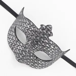 Máscara de mascarada romana vintage plata negro textura fiesta halloween disfraz