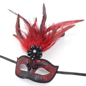 Elegante Feder-Maskenball-Maske für Halloween, Party und Karneval Kostümveranstaltungen.
