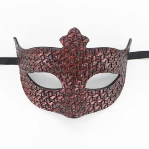 Mascara de cuero retro estilo romano detalle primer plano para fiesta de disfraces halloween