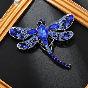Creatief Ontwerp Zinklegering Strass Libel Brosche Vintage Insekten Borstspeld Elegante Kleding Accessoires Voor Vrouwen Sieraden Cadeau
