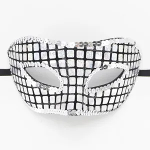 Silberne Pailletten Maskerade Augenmaske, glitzernde Party Kostüm Maske für Karneval.