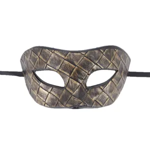 Masque de bal masqué vénitien en cuir tissé rétro fête Halloween costume accessoire