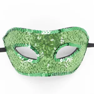 Grüne Pailletten Maskerade Augenmaske für Party, Halloween Kostüm Karneval Requisiten.