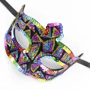 Bunte Pailletten Maskenball Maske für Kostümparty Halloween Karneval Augenmaske.
