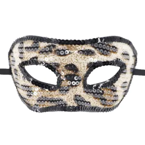 Glitzernde Leopard Muster Maske Karneval Augenmaske Party Halloween Maskerade Kostüm Zubehör.