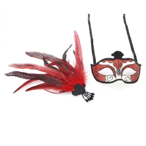 Halloween Feder Maske Maskerade sexy Party Augenmaske Kostüm Karneval Requisiten Set.