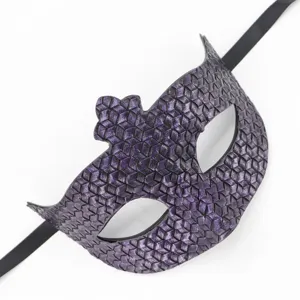 Máscara de Cuero Púrpura Mascarada Gótica Bat Veneciana Fiesta Disfraz de Halloween
