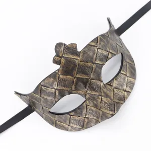 Máscara de cuero tejido retro para fiesta de Halloween y carnaval romano disfraz.