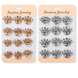 Spilla a Forma di Mini Corona in Lega con Strass per Uomo Donna Spilla da Bavero in Cristallo per Vestiti Borse Accessorio