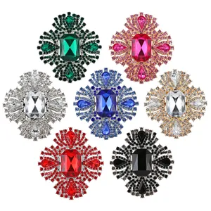 Luxury vintage baroque crystal rhinestone brooch pin sparkling luxury large corsage accessory