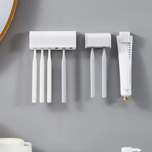 Wall-mounted toothbrush holder set minimalist bathroom toothpaste rack storage organizer