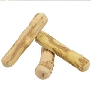 Natural coffee wood dog chew stick detail, safe pet teething toy for dental care.