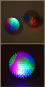 LED glowing dog toy ball TPR flashing bouncy ball for small dogs pet fetch training