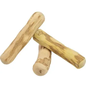 Natural coffee wood dog chew sticks for interactive pet training and safe dental cleaning.