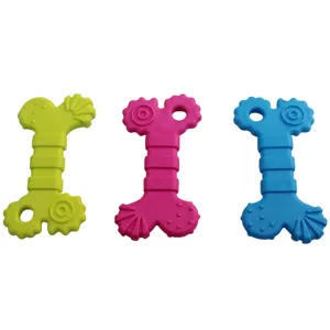TPR Rubber Dog Chew Toy Interactive Teeth Cleaning Molar Bone Puppy Training Pet Chewing Toy Multi Color