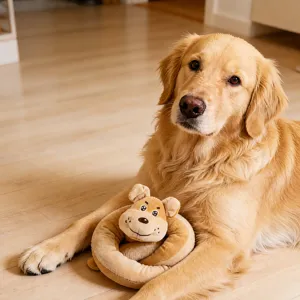 Dog squeaky plush toy long strip animal shape interactive pet chew toy for puppy play