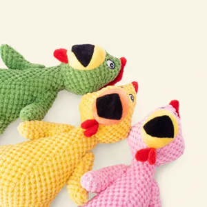 Cute plush squeaky chicken pet toy, soft pineapple velvet material, interactive dog chew toy.