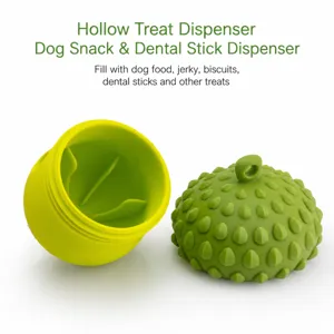 Jouet distributeur de friandises pour chien en silicone vert interactif forme de baies