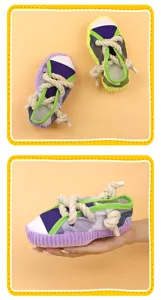 Dog chew toy shoes cotton rope teeth grinding pet interactive training puppy sneakers supply