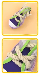 Dog chew toy sneaker cotton rope teething toy interactive pet training toy for small dogs