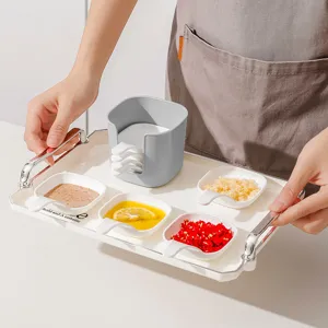 Set di ciotole per condimento da cucina con vassoio organizer per tavolo da pranzo