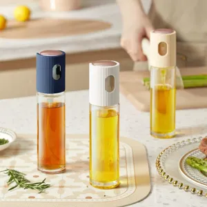 Bottiglia Spray per Olio in Vetro per Cucina Dosatore d'Olio d'Oliva a Pressione Flacone Nebulizzatore per Cottura Insalata BBQ
