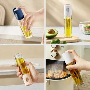 Flacone spray olio in vetro per cucina, friggitrice ad aria e controllo condimento.