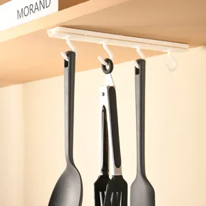 Ménage Plastique Extensible Crochet Suspendu Inversé Sans Poinçon Étagère de Rangement de Dessus d'Armoire Organisateur de Style Japonais