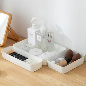 Japanese Style Combinable Desktop Storage Box Plastic Grid Organizer For Cosmetic And Stationery Household Container
