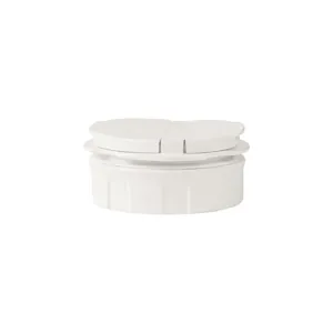 Clip di tenuta in plastica bianca per sacchetti di cibo con coperchio a doppio sportello.