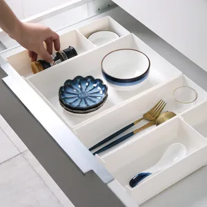 Boîte de Rangement pour Tiroir en Plastique ABS Empilable de Style Japonais Organisateur de Bureau