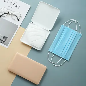 Tragbare Kunststoff-Maskenaufbewahrungsbox quadratischer staubdichter Behälter für Reise.