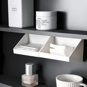 Japanese Style Plastic Desktop Storage Box Clear And White Makeup Organizer For Home Bedroom And Living Room