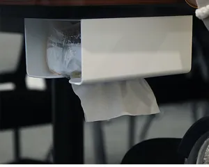 Λευκή θήκη χαρτοπετσέτας κάτω από το γραφείο επιτοίχιος διανομέας χαρτιού για κουζίνα γραφείο.