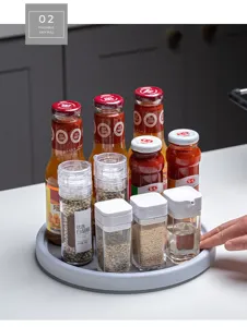 Organisateur de support d'épices rotatif multifonctionnel plateau de rangement pour cuisine