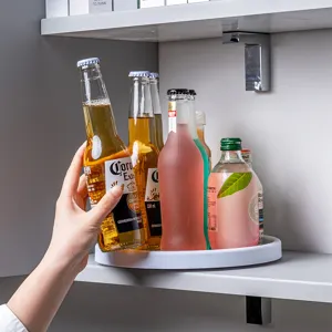 Étagère de Rangement Rotative Multifonctionnelle Organisateur de Bouteilles d'Épices de Cuisine Plateau Tournant Porte-Fruits