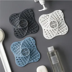TPR Floor Drain Cover Anti-Clogging Hair Strainer Sink Filter With Suction Cup For Bathroom Kitchen Home Daily Use