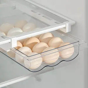 Clear Refrigerator Egg Storage Box Pull-out Drawer Organizer for Kitchen Fridge Main