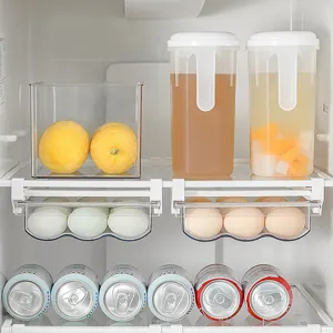 Refrigerator organizer drawer hanging egg storage box clear plastic kitchen storage container
