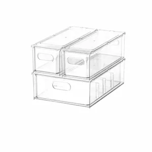 Boite de rangement transparente a tiroir empilable cuisine fruit legume refrigerateur
