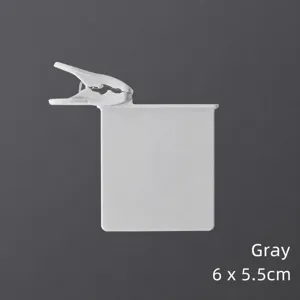 Witte plastic koelkast scheidingswand clip met stalen veer, 6x5,5cm enkele verpakking