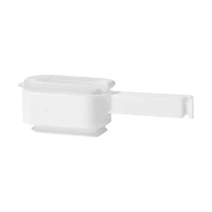 Versatile plastic food bag sealing clip with pour spout and lid for convenient snack freshness.