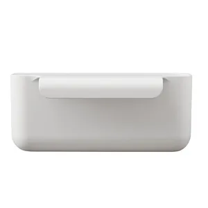 White plastic kitchen sink hanging drain basket, versatile garbage storage organizer filter tool.