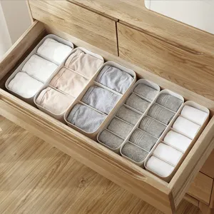 Household Plastic Underwear Socks Storage Box Drawer Organizer Stackable Multigrid Container For Home Bedroom