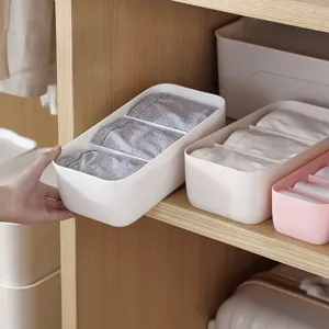 Plastic underwear storage box compartment sock organizer home wardrobe storage container
