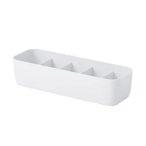 White plastic storage box with multiple compartments, perfect for organizing socks and underwear.