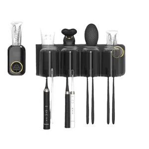 Wall-mounted toothbrush holder bathroom punch-free electric toothbrush cup storage rack set