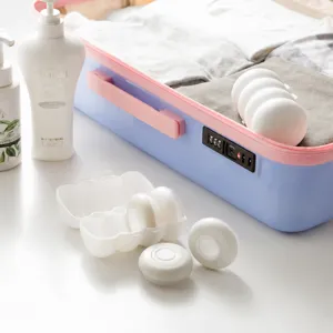 Portable travel press dispenser bottle and storage box set for lotion and shampoo use.