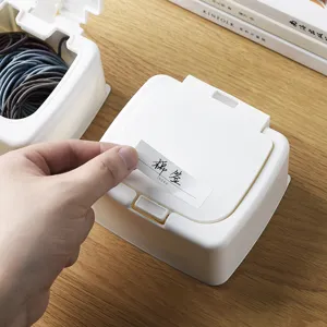 Weißer Kunststoff Druckknopf Aufbewahrungsbox Desktop Organizer für kleine Artikel.
